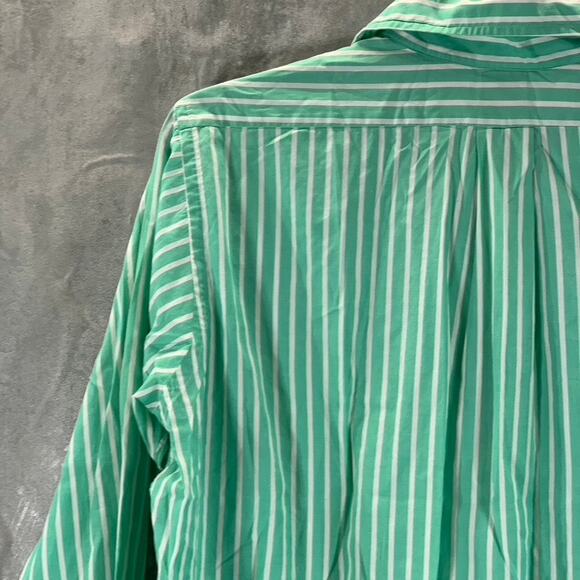 BROOKS BROTHERS Men's Green Striped Regular-Fit Button-Up Shirt SZ 16.5 - Picture 4 of 11